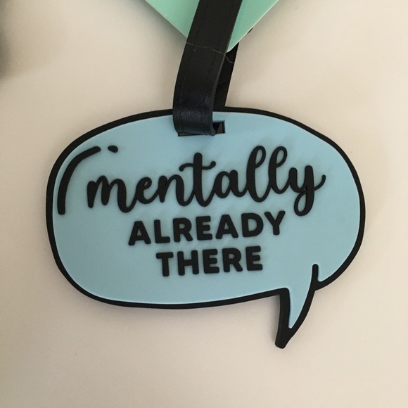 NEW 2 Luggage Tags Pink and Blue “Finally Free” and “Mentally Already There” - Picture 3 of 6